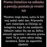Pismo cistacice na odlasku u penziju postalo je viralni hit