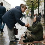 Žena je svakog dana ostavljala malo sitnine starici, ali jednog dana, dok se saginjala da joj baci novčić, starica joj je uhvatila ruku i rekla: „Učinili ste mi toliko dobra… nemojte danas ići kući.“