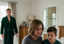 Dok je moj muž bio u tušu, njegov telefon je zatreptao na kuhinjskom pultu. Moj sin ga je pogledao i rekao: „Mama… zašto tata šalje poruku tetki Lisi: ‘Nedostaje mi sinoć’?“