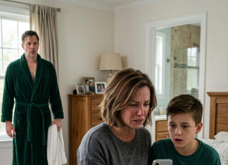 Dok je moj muž bio u tušu, njegov telefon je zatreptao na kuhinjskom pultu. Moj sin ga je pogledao i rekao: „Mama… zašto tata šalje poruku tetki Lisi: ‘Nedostaje mi sinoć’?“