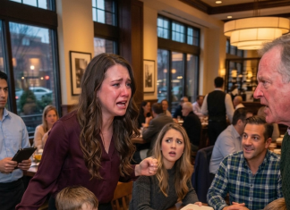 „Moj otac je rekao mojoj djeci da mogu jesti kad dođemo kući, dok je moja sestra pakovala obrok za svoju. Svi su se smijali kao da treba da to prihvatim. A onda se konobar vratio — i ja sam ustala…