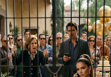 Došli su s tortom, balonima i pola porodice da proslave rođendan moje svekrve u mojoj kući… ali kada je moj muž molio: “Molim te, samo otvori kapiju,” odgovorila sam: “Danas će svi saznati zašto niko neće ući.” I u tom trenutku — svaki osmijeh je nestao.